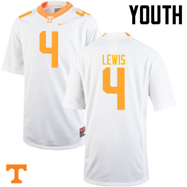 Youth #4 LaTroy Lewis Tennessee Volunteers College Football Jerseys-White